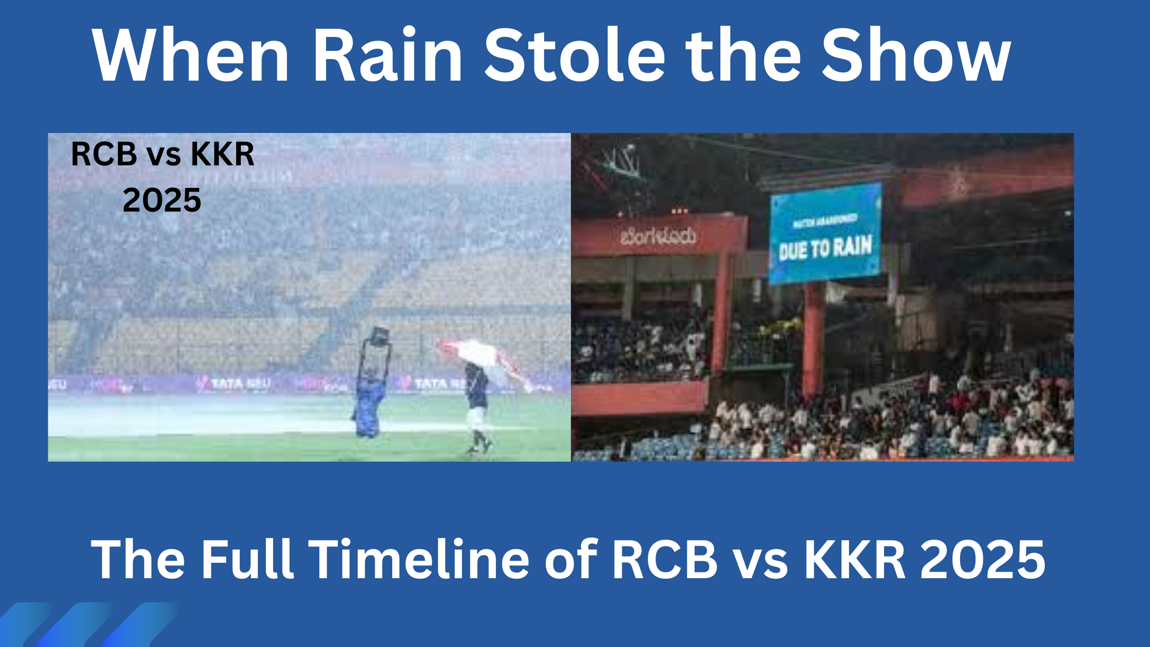 When Rain Stole the Show: The Full Timeline of RCB vs KKR 2025 That Ended KKR’s IPL Title Defense 🏏🌧️💔